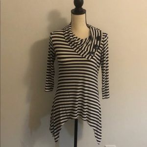 COCO BIANCO blue & white striped shirt